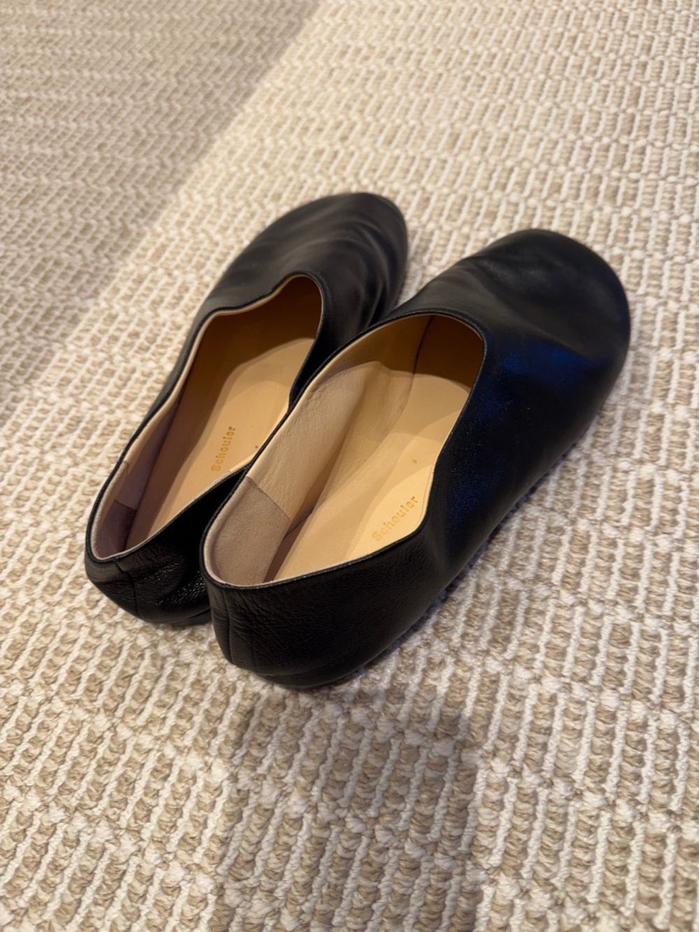 PROENZA SCHOULER Glove Lambskin Leather Ballerina Flats black size 8